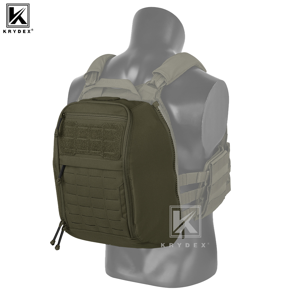 Hydration Vest - กระเป๋าเป้สะพายหลังแบบยุทธวิธี KRYDEX พร้อมแผงซิปสำหรับติดตั้งอุปกรณ์เสริม MOLLE สำหรับหมวกนิรภัยและระบบไฮเดรชั่น ใช้ได้กับเสื้อเกราะป้องกันแบบ