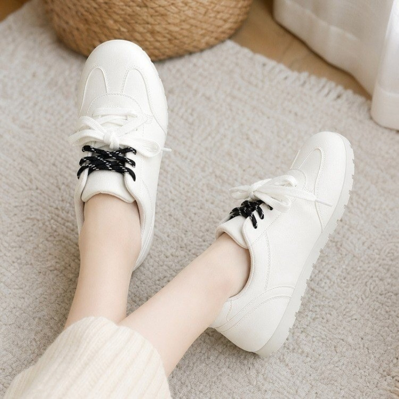 Running Shoes Women - รองเท้าผ้าใบวิ่งลำลองไซส์ใหญ่สำหรับผู้หญิง รองเท้ากีฬากลางแจ้งสีขาว แฟชั่น ระบายอากาศได้ดี รองเท้าเทรนเนอร์ออกกำลังกายรุ่นใหม่