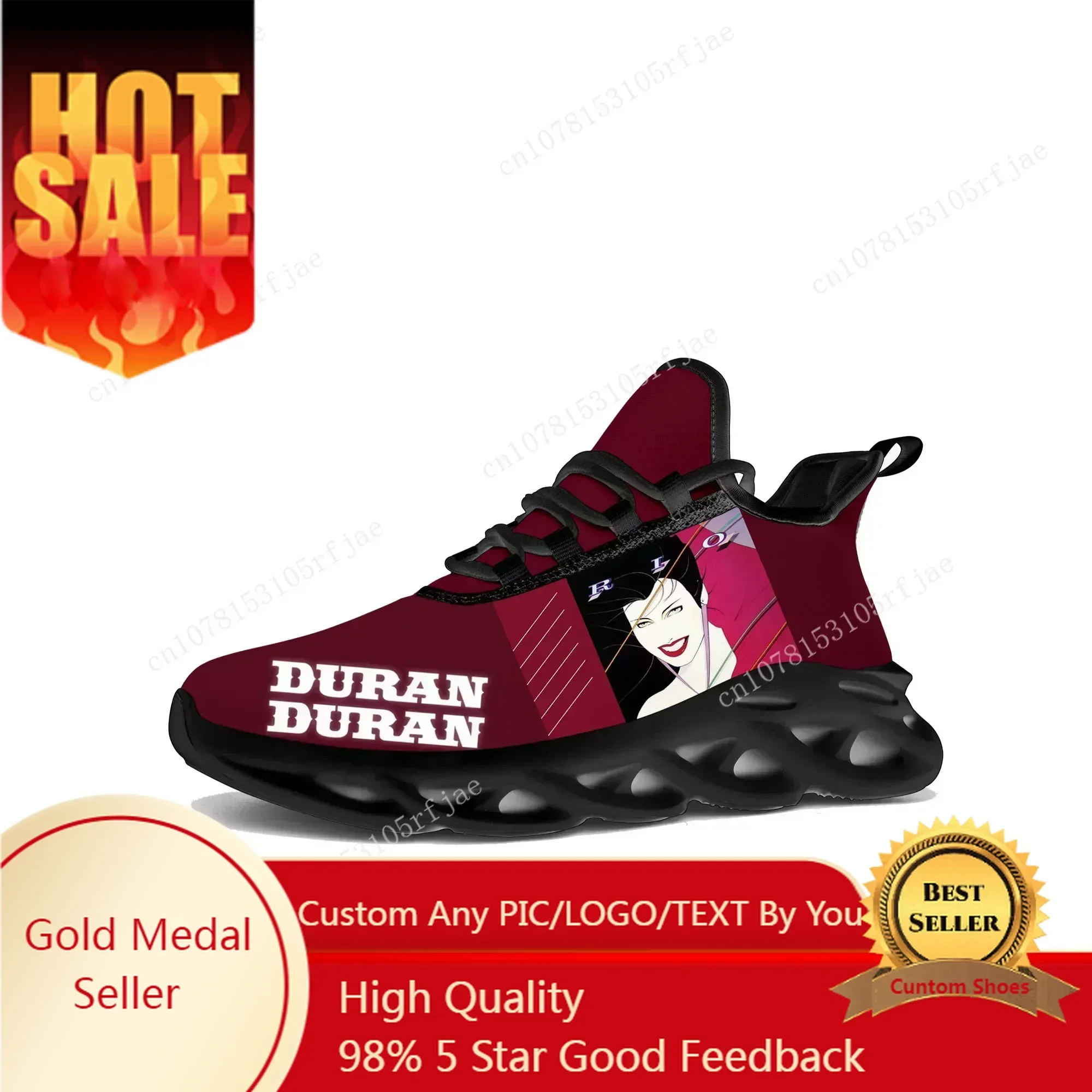 Running Shoes Women - ดูรัน ดูรัน แฟลตส์รองเท้าผ้าใบบุรุษสตรีแดนซ์ร็อคแบนด์กีฬารองเท้าวิ่งรองเท้าผ้าใบแบบผูกเชือกตาข่ายรองเท้าสั่งทำพิเศษรองเท้าสีดำ