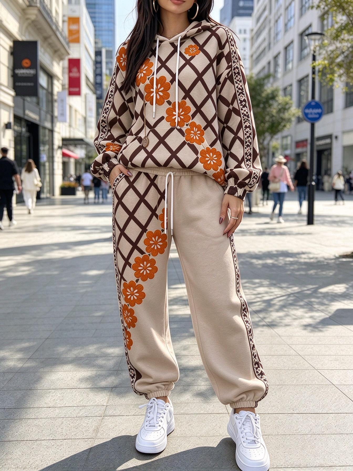 ชุดวอร์มผู้หญิงลายตารางดอกไม้  - Joggers Pants บทวิจารณ์และราคา