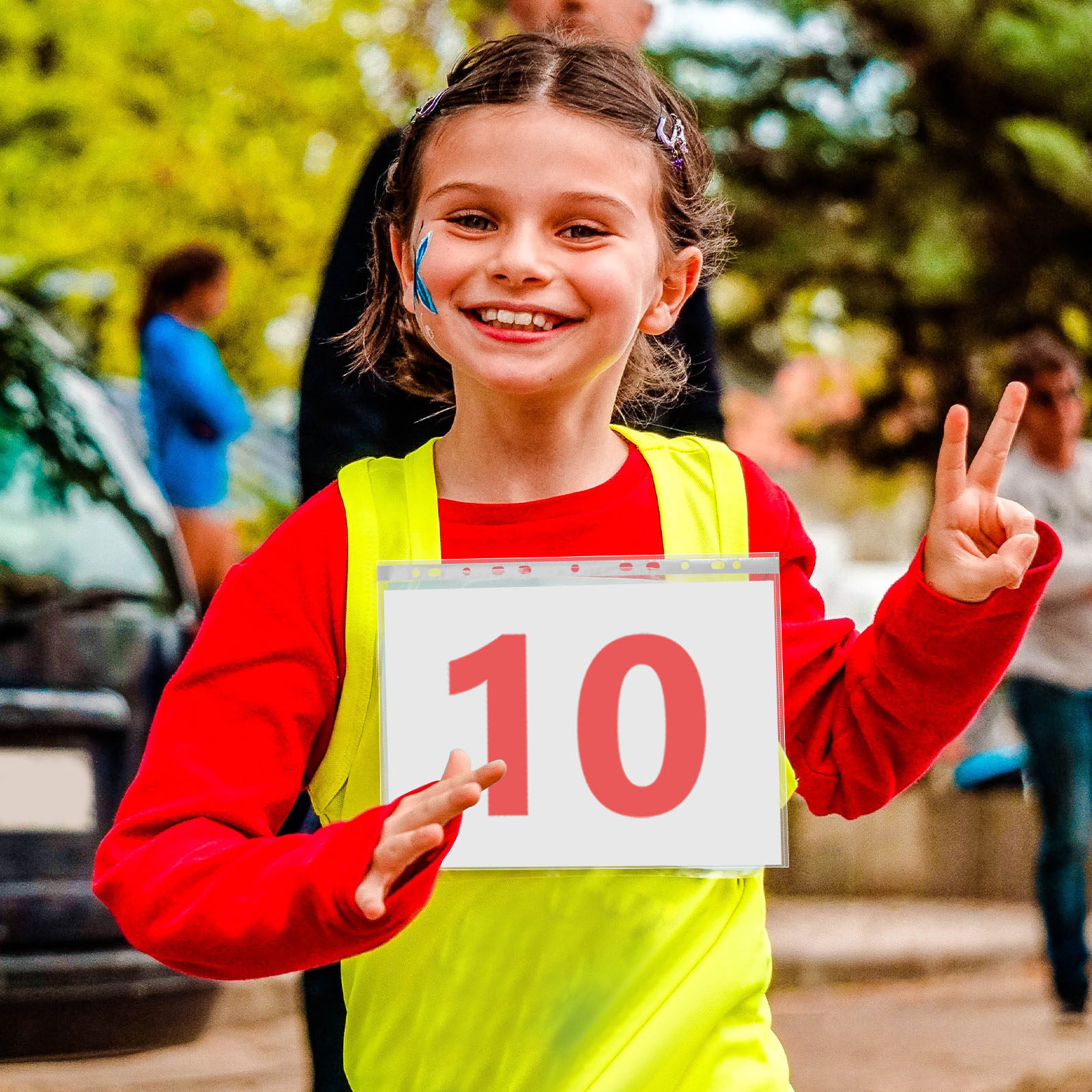 ที่ใส่หมายเลขวิ่งแบบใส 100 ชิ้ - Race Bib บทวิจารณ์และราคา